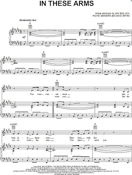 open zoom image for In These Arms - Piano/Vocal/Guitar, New, Main
