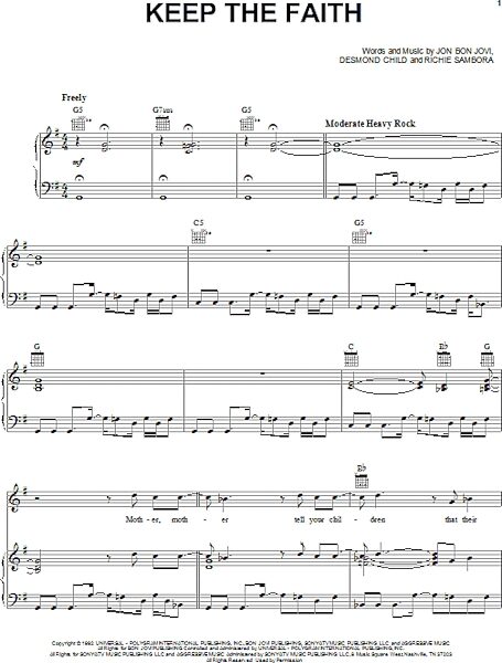open zoom image for Keep The Faith - Piano/Vocal/Guitar, New, Main