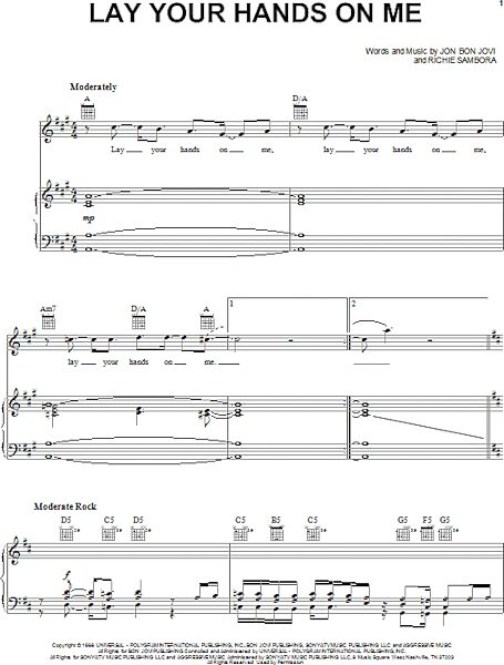 open zoom image for Lay Your Hands On Me - Piano/Vocal/Guitar, New, Main