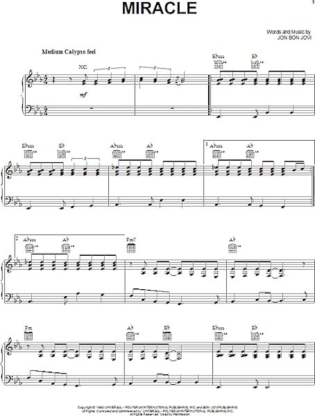 open zoom image for Miracle - Piano/Vocal/Guitar, New, Main