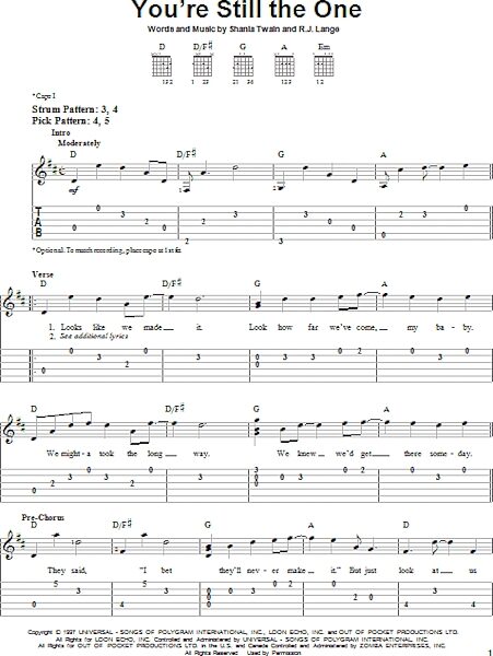 open zoom image for You're Still The One - Easy Guitar with TAB, New, Main