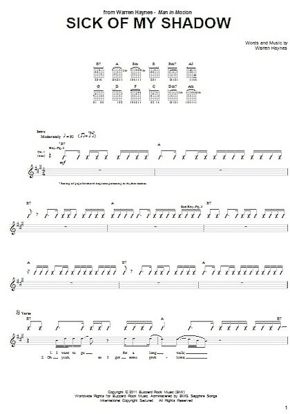 open zoom image for Sick Of My Shadow - Guitar TAB, New, Main