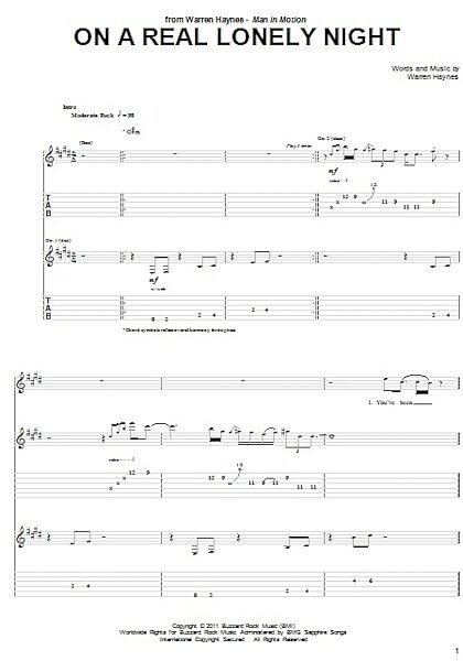 open zoom image for On A Real Lonely Night - Guitar TAB, New, Main