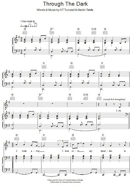 open zoom image for Through The Dark - Piano/Vocal/Guitar, New, Main