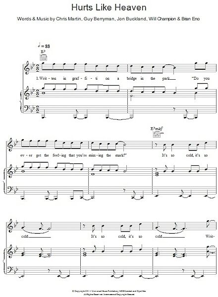 open zoom image for Hurts Like Heaven - Piano/Vocal/Guitar, New, Main