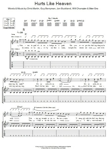 open zoom image for Hurts Like Heaven - Guitar TAB, New, Main