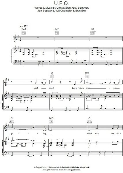 open zoom image for U.F.O. - Piano/Vocal/Guitar, New, Main