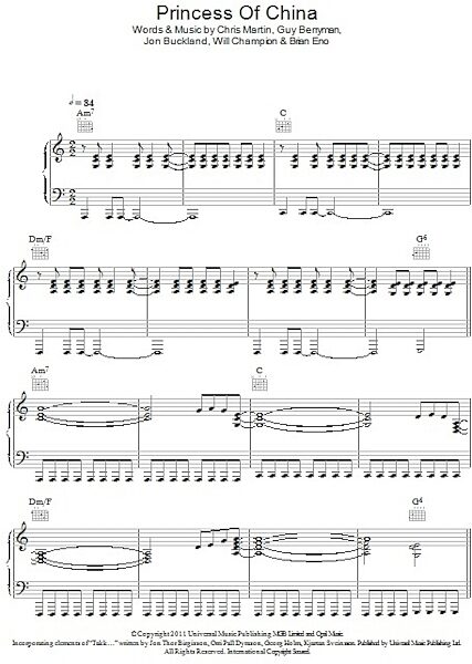 open zoom image for Princess Of China - Piano/Vocal/Guitar, New, Main