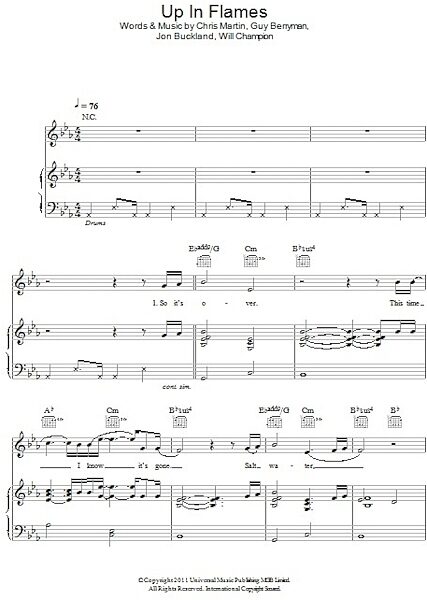 open zoom image for Up In Flames - Piano/Vocal/Guitar, New, Main