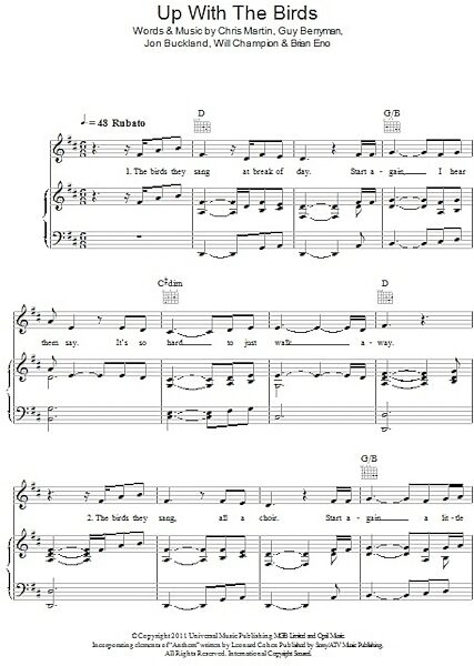open zoom image for Up With The Birds - Piano/Vocal/Guitar, New, Main