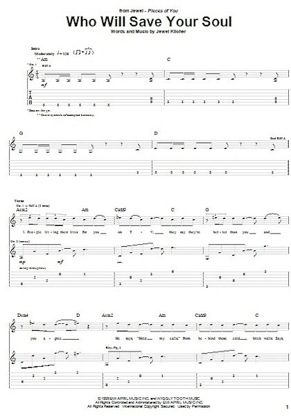 open zoom image for Who Will Save Your Soul - Guitar TAB, New, Main