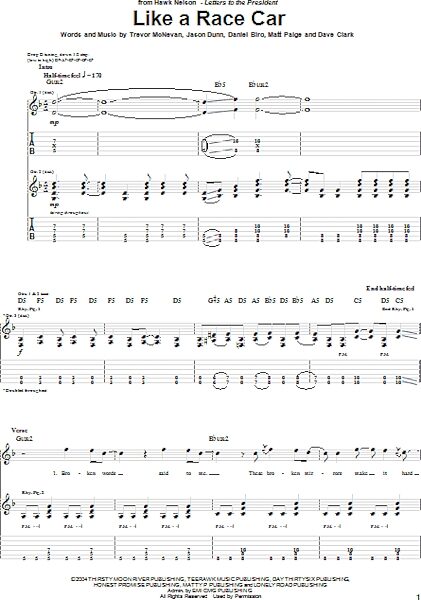 open zoom image for Like A Race Car - Guitar TAB, New, Main