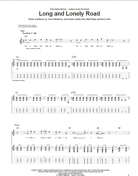 open zoom image for Long And Lonely Road - Guitar TAB, New, Main
