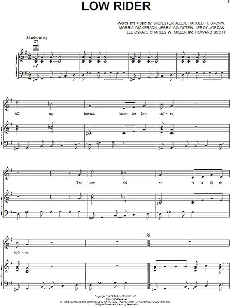 open zoom image for Low Rider - Piano/Vocal/Guitar, New, Main
