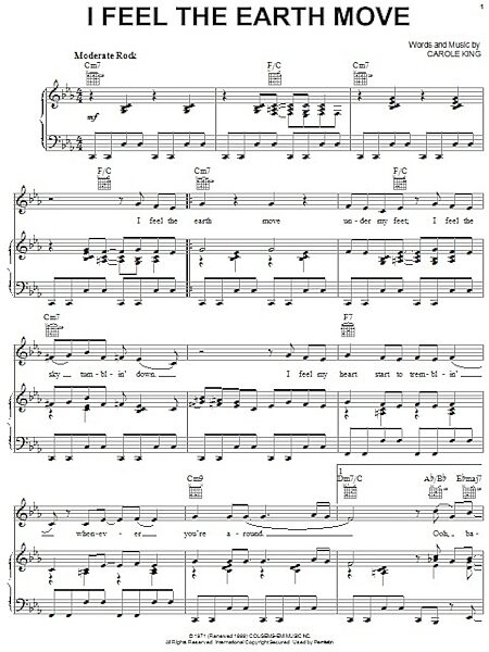 open zoom image for I Feel The Earth Move - Piano/Vocal/Guitar, New, Main