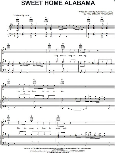 open zoom image for Sweet Home Alabama - Piano/Vocal/Guitar, New, Main