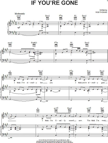 open zoom image for If You're Gone - Piano/Vocal/Guitar, New, Main