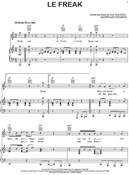 open zoom image for Le Freak - Piano/Vocal/Guitar, New, Main