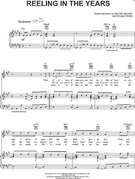 open zoom image for Reeling In The Years - Piano/Vocal/Guitar, New, Main