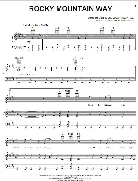 open zoom image for Rocky Mountain Way - Piano/Vocal/Guitar, New, Main