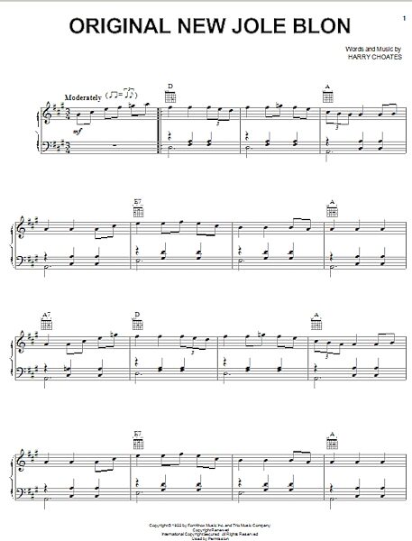 open zoom image for Original New Jole Blon - Piano/Vocal/Guitar, New, Main