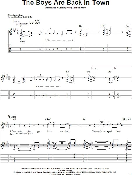 open zoom image for The Boys Are Back In Town - Guitar Tab Play-Along, New, Main