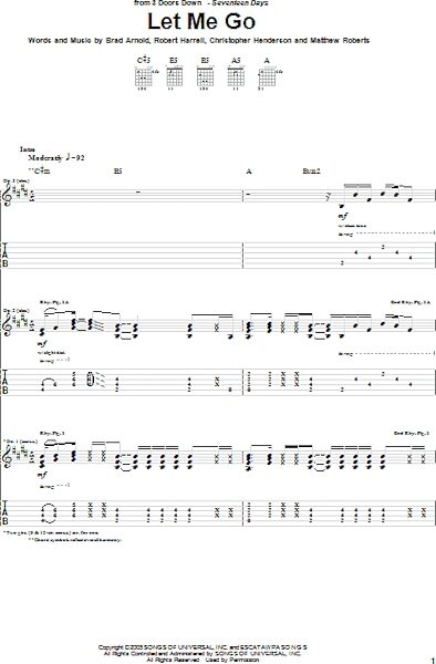 open zoom image for Let Me Go - Guitar TAB, New, Main