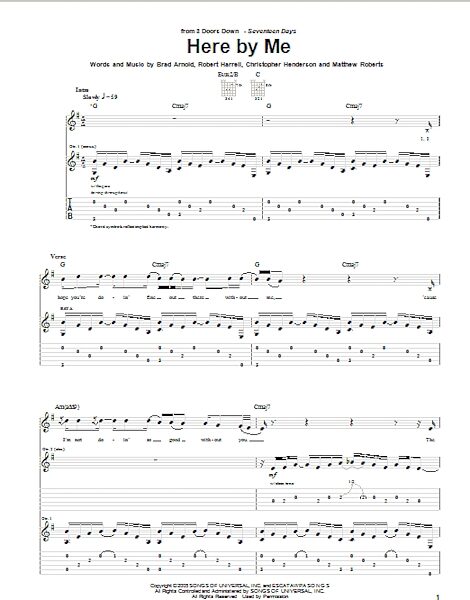open zoom image for Here By Me - Guitar TAB, New, Main