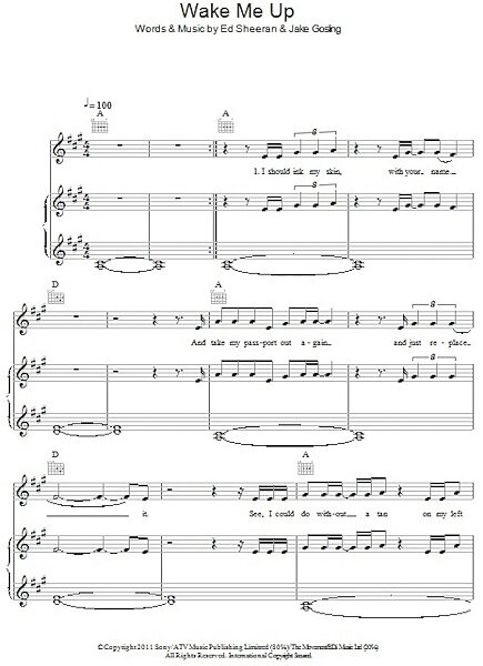 open zoom image for Wake Me Up - Piano/Vocal/Guitar, New, Main