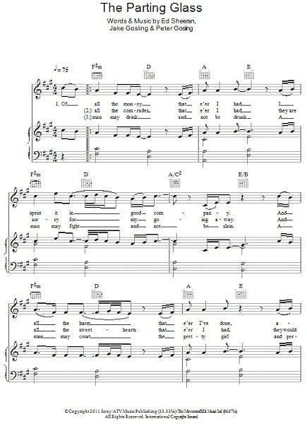 open zoom image for The Parting Glass - Piano/Vocal/Guitar, New, Main
