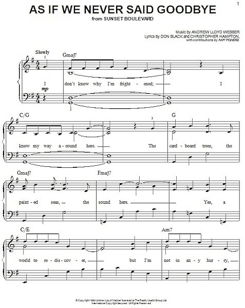 open zoom image for As If We Never Said Goodbye - Easy Piano, New, Main