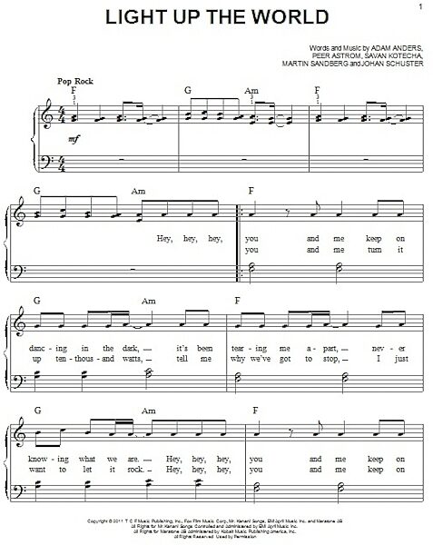 open zoom image for Light Up The World - Easy Piano, New, Main