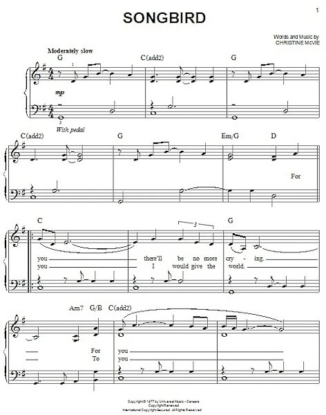 open zoom image for Songbird - Easy Piano, New, Main