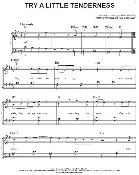 open zoom image for Try A Little Tenderness - Easy Piano, New, Main