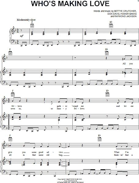 open zoom image for Who's Making Love - Piano/Vocal/Guitar, New, Main