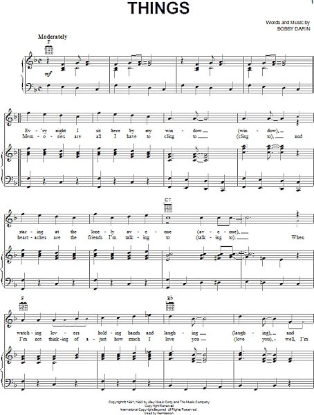 open zoom image for Things - Piano/Vocal/Guitar, New, Main