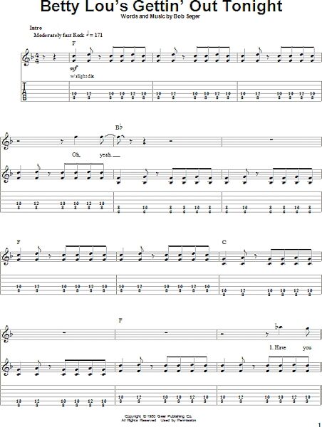 open zoom image for Betty Lou's Gettin' Out Tonight - Guitar Tab Play-Along, New, Main