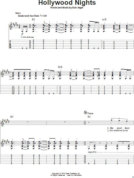 open zoom image for Hollywood Nights - Guitar Tab Play-Along, New, Main