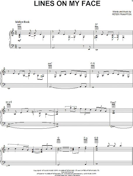 open zoom image for Lines On My Face - Piano/Vocal/Guitar, New, Main