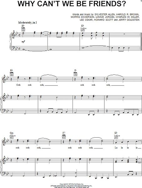 open zoom image for Why Can't We Be Friends - Piano/Vocal/Guitar, New, Main