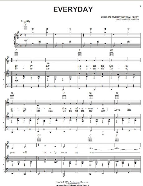 open zoom image for Everyday - Piano/Vocal/Guitar, New, Main