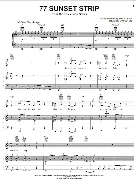 open zoom image for 77 Sunset Strip - Piano/Vocal/Guitar, New, Main