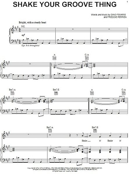 open zoom image for Shake Your Groove Thing - Piano/Vocal/Guitar, New, Main