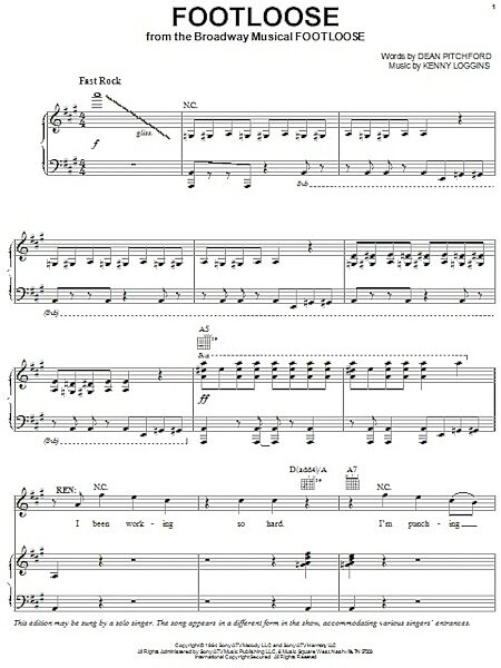 open zoom image for Footloose - Piano/Vocal/Guitar, New, Main