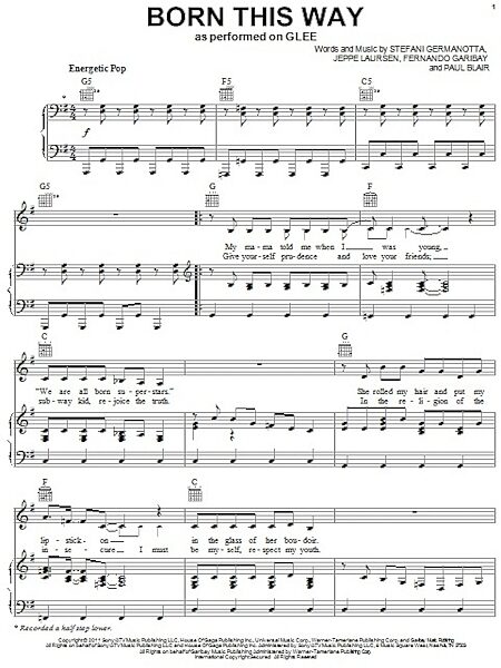 open zoom image for Born This Way - Piano/Vocal/Guitar, New, Main
