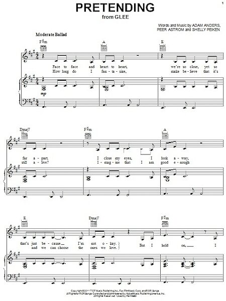 open zoom image for Pretending - Piano/Vocal/Guitar, New, Main