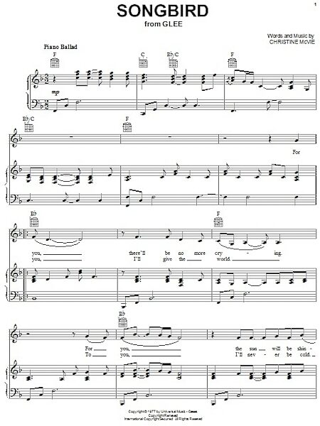 open zoom image for Songbird - Piano/Vocal/Guitar, New, Main