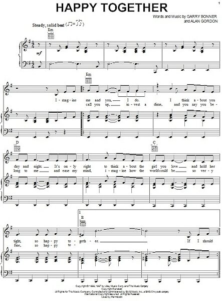 open zoom image for Happy Together - Piano/Vocal/Guitar, New, Main