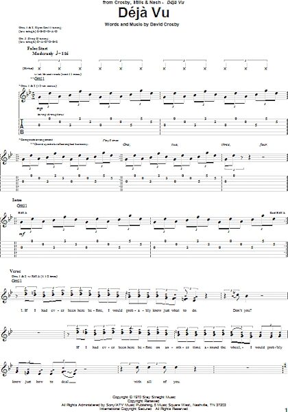open zoom image for Deja Vu - Guitar TAB, New, Main