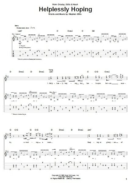 open zoom image for Helplessly Hoping - Guitar TAB, New, Main